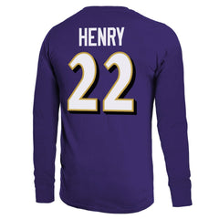 NFL Baltimore Ravens Derrick Henry Majestic Threads Name & Number Long Sleeve T-Shirt