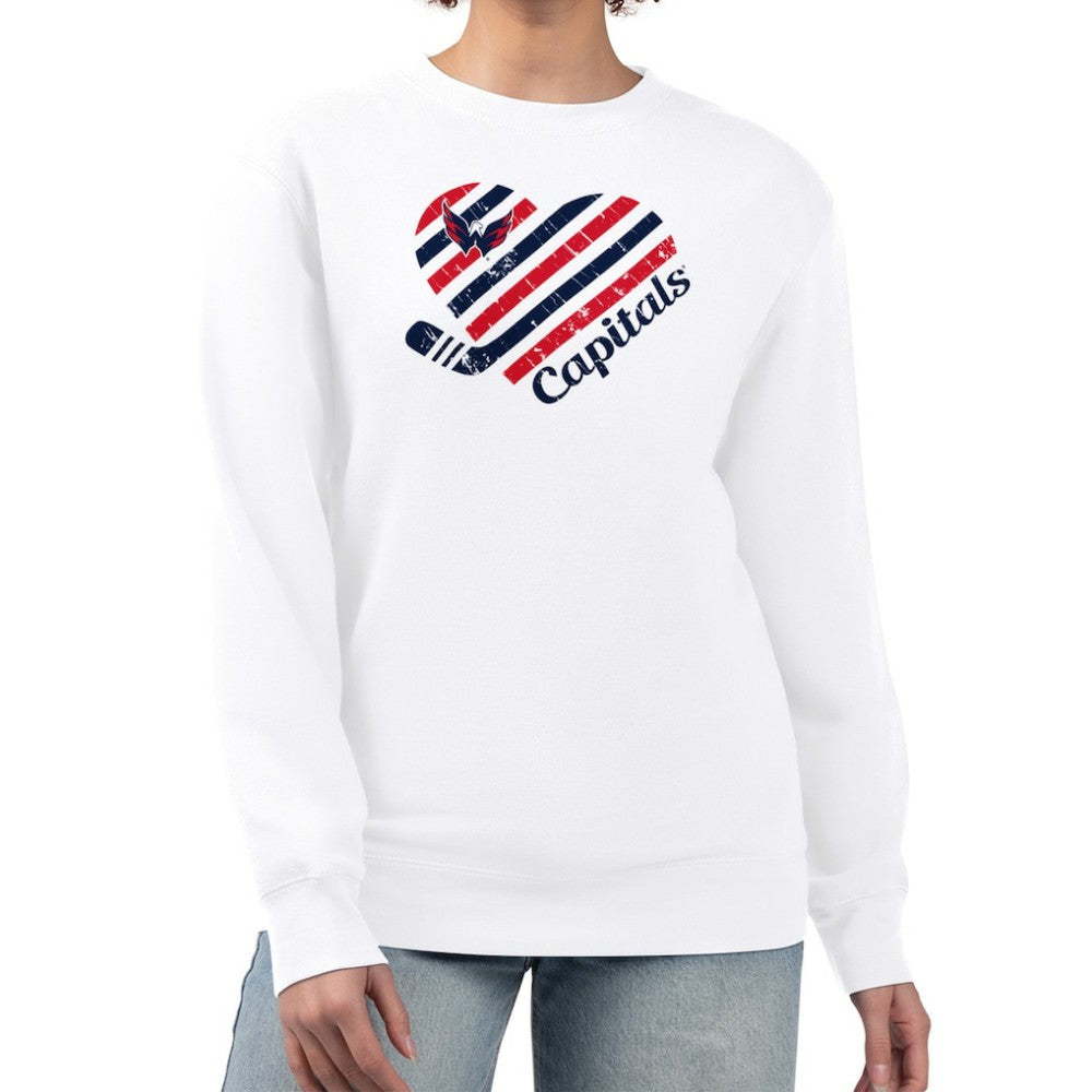 Washington Capitals G-III 4Her by Carl Banks Women's Heart Graphic Pullover Sweatshirt