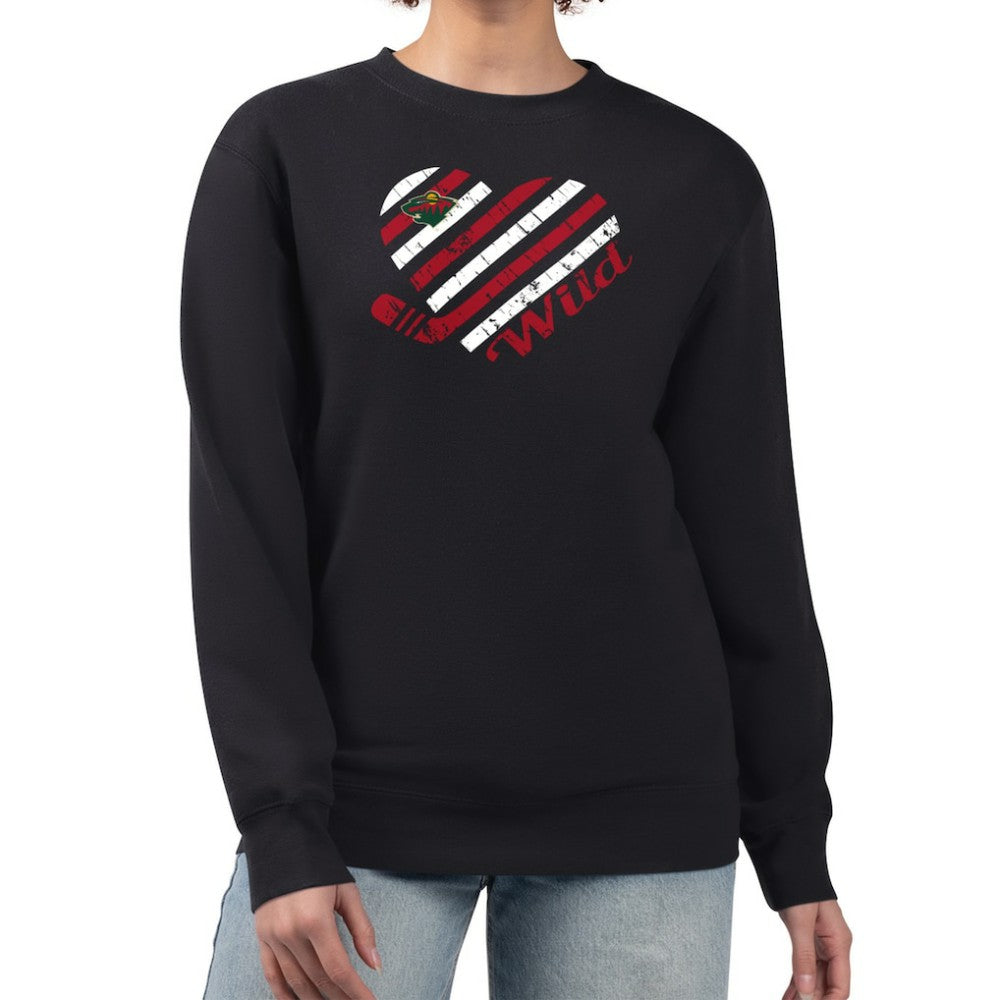 Minnesota Wild G-III 4Her by Carl Banks Women's Heart Graphic Pullover Sweatshirt