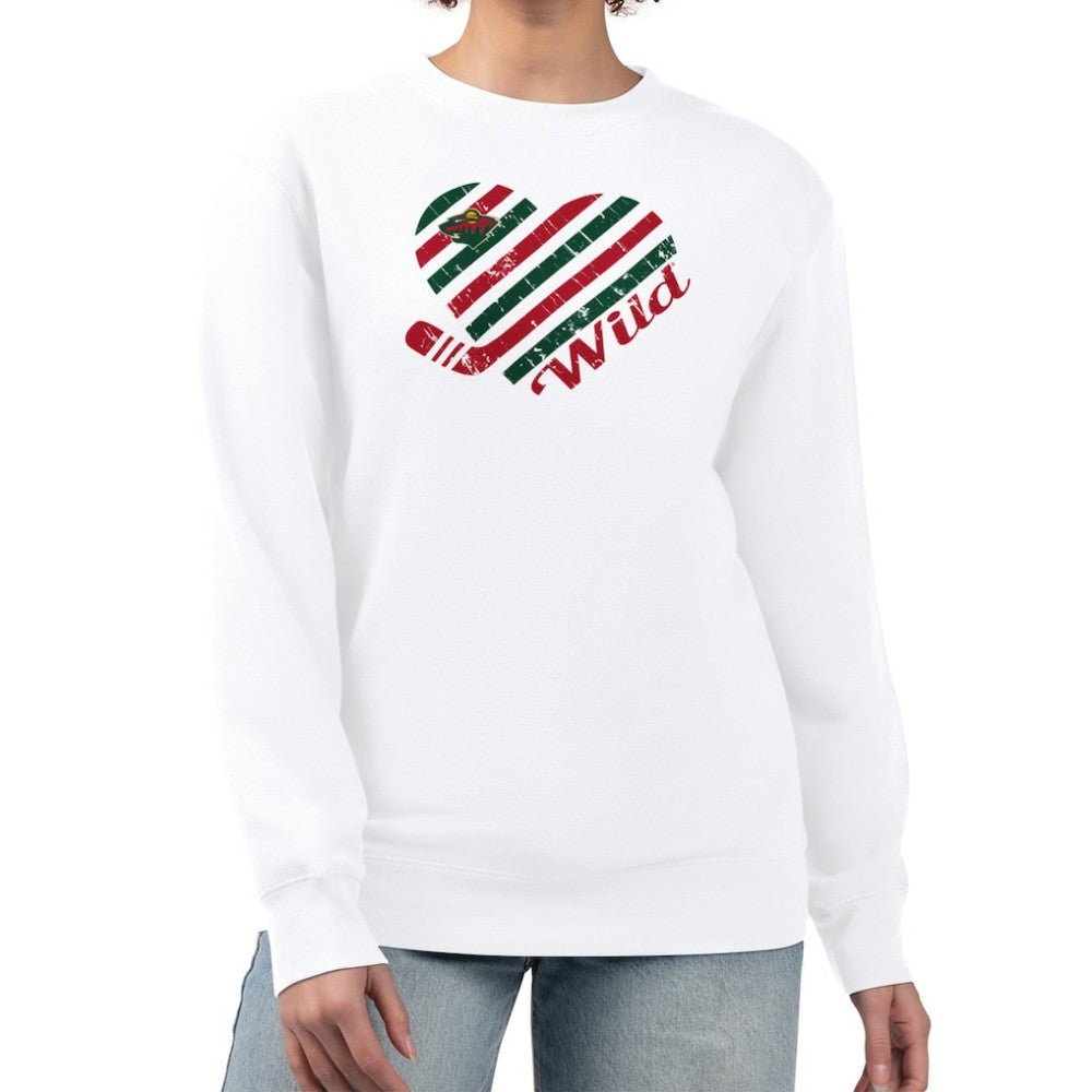 Minnesota Wild G-III 4Her by Carl Banks Women's Heart Graphic Pullover Sweatshirt