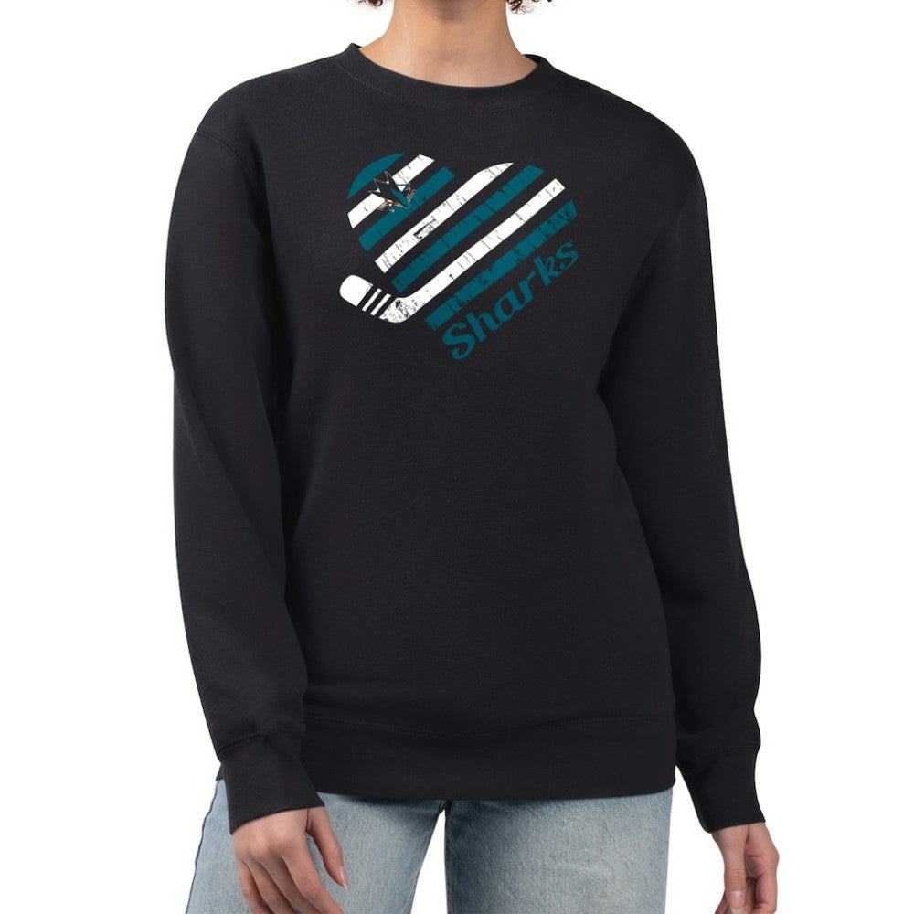 San Jose Sharks G-III 4Her by Carl Banks Women's Heart Graphic Pullover Sweatshirt