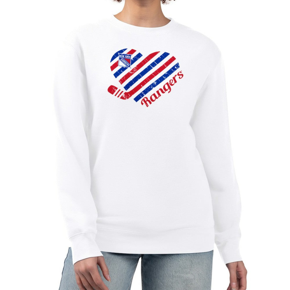 New York Rangers G-III 4Her by Carl Banks Women's Heart Graphic Pullover Sweatshirt