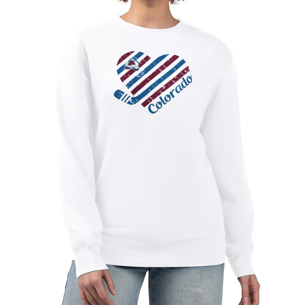 Colorado Avalanche G-III 4Her by Carl Banks Women's Heart Graphic Pullover Sweatshirt