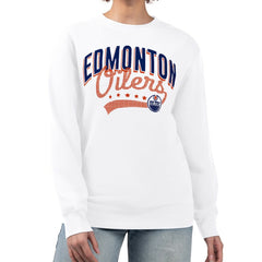 Edmonton Oilers G-III 4Her by Carl Banks Women's Filigree Team Graphic Fleece Pullover Sweatshirt
