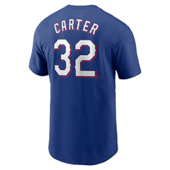 Evan Carter Texas Rangers Fuse Name & Number T-Shirt - Royal | Nike