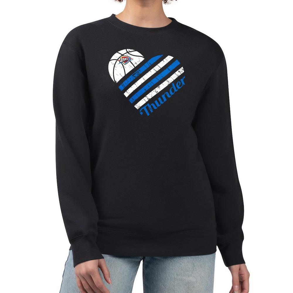 Oklahoma City Thunder G-III 4Her by Carl Banks Women's Heart Graphic Fleece Pullover Sweatshirt - Black shop
