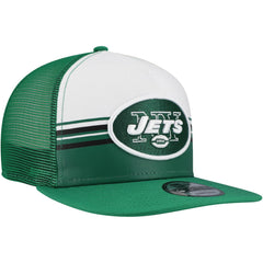 NFL New York Jets Striped A-Frame 9FIFTY Adjustable Trucker Snapback Hat
