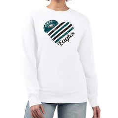 NFL Philadelphia Eagles G-III 4Her by Carl Banks Women's Heart Graphic Fleece Pullover Sweatshirt