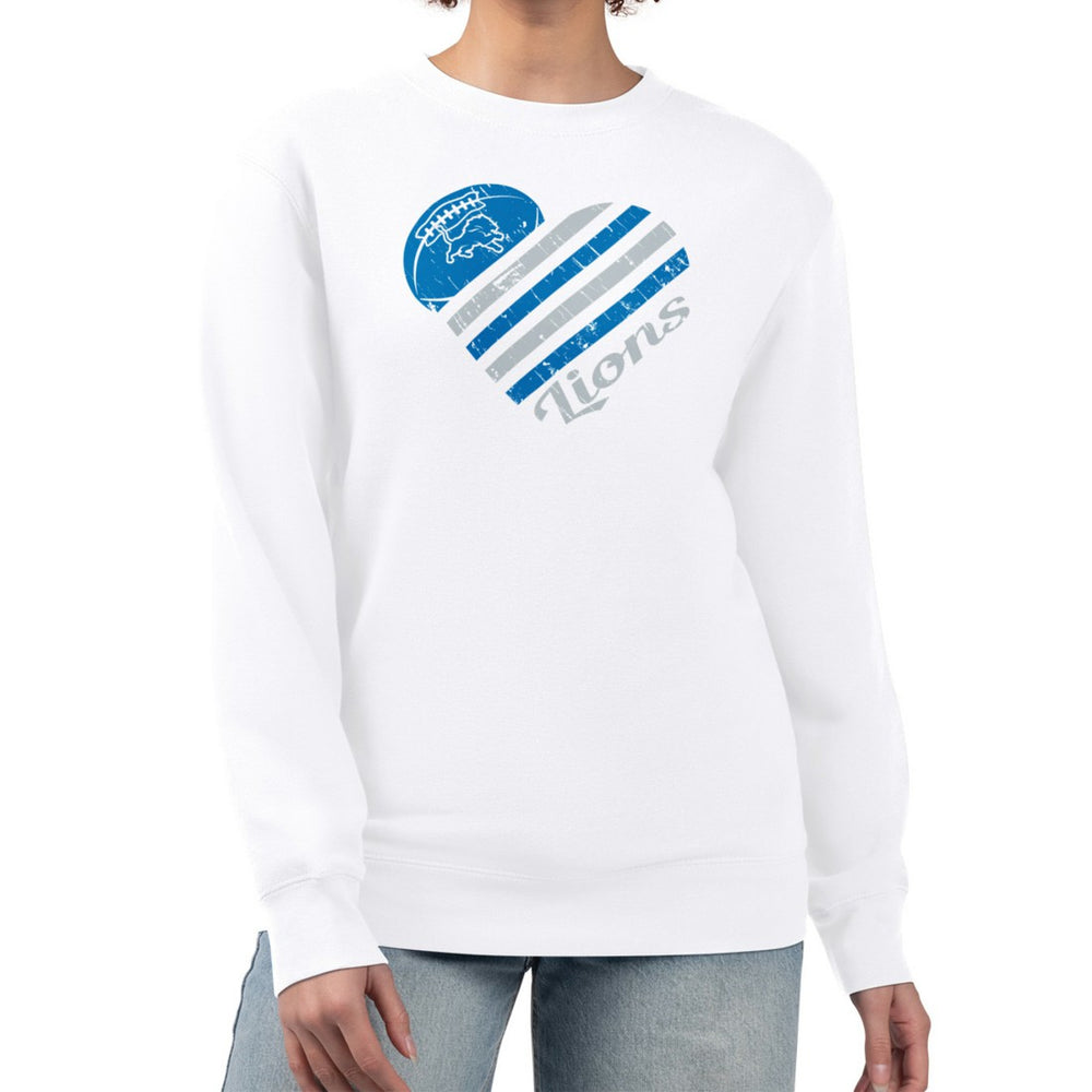 NFL Detroit Lions G-III 4Her by Carl Banks Women's Heart Graphic Fleece Pullover Sweatshirt