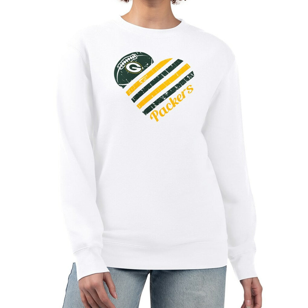NFL Green Bay Packers G-III 4Her by Carl Banks Women's Heart Graphic Fleece Pullover Sweatshirt