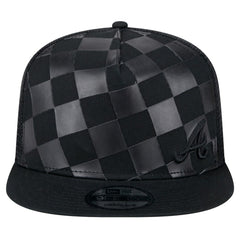 Atlanta Braves Score Check A-Frame Trucker 9FIFTY Snapback Hat - Black | New Era