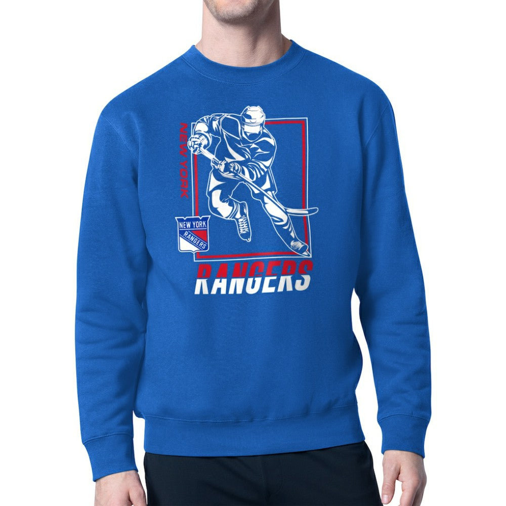 New York Rangers Starter Player Grid Fleece Pullover Sweatshirt