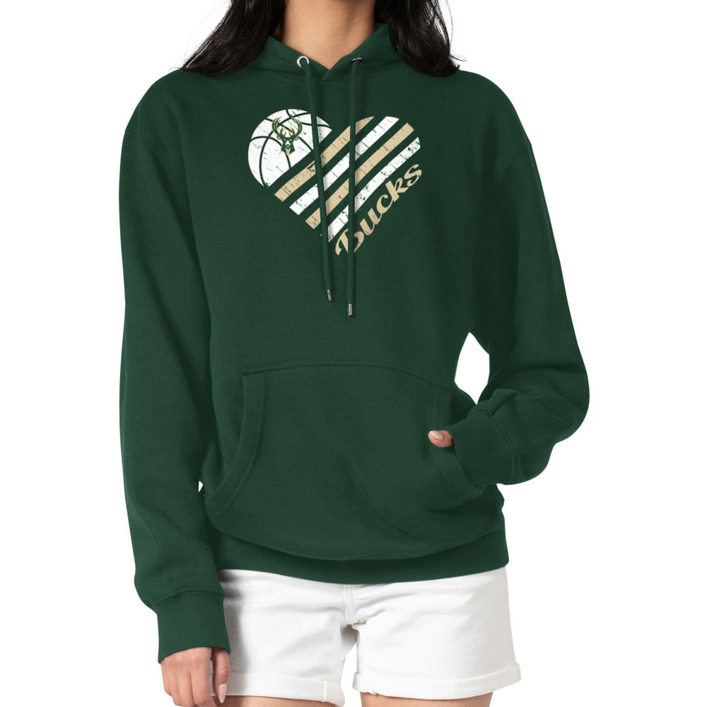 Milwaukee Bucks G-III 4Her by Carl Banks Women's Heart Pullover Hoodie - Green cheap