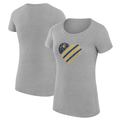 Indiana Pacers G-III 4Her by Carl Banks Women's Super-Slim Fit Lightweight Heart T-Shirt - Heather Gray online