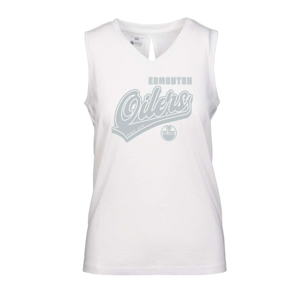 Edmonton Oilers Levelwear Women's Paisley Sweep V-Neck Tank Top