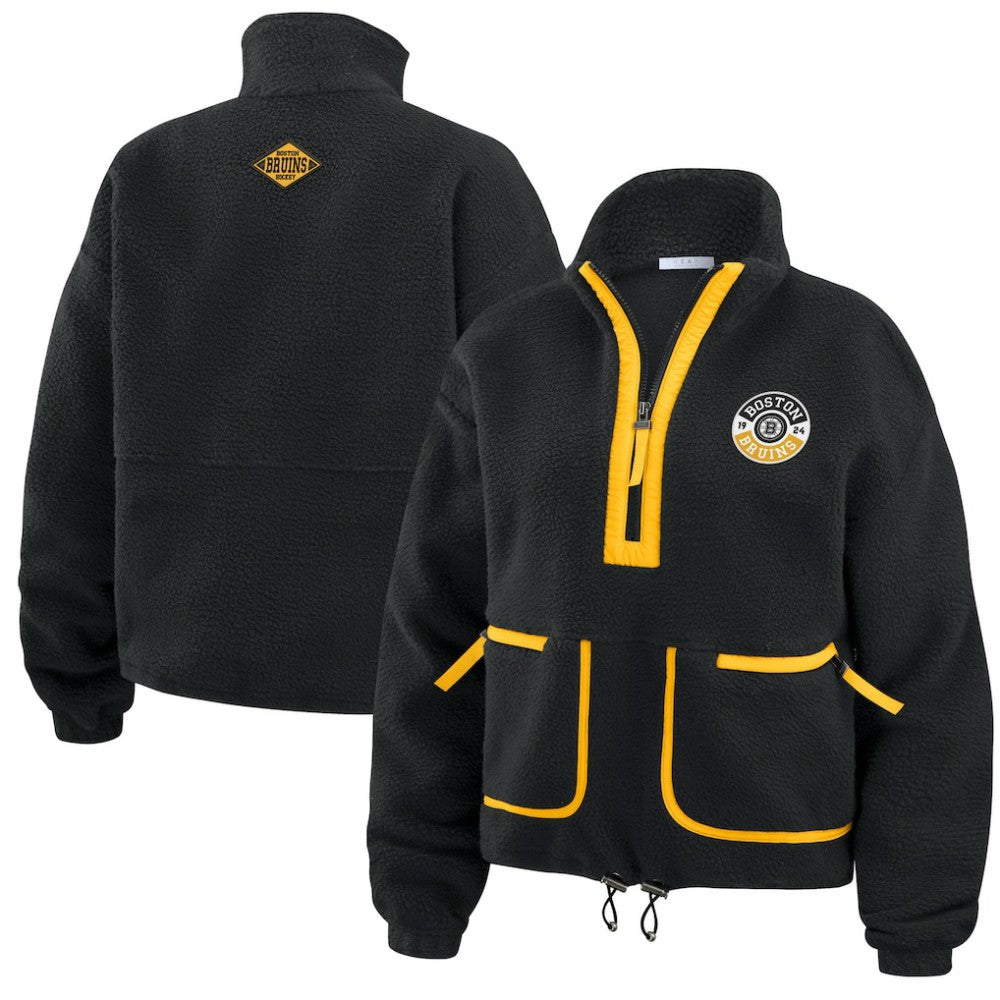 Boston Bruins WEAR by Erin Andrews Women's Polar Fleece Half-Zip Jacket