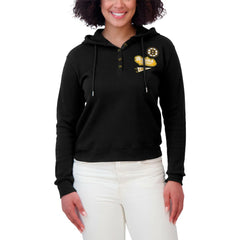 Boston Bruins WEAR by Erin Andrews Women's Waffle-Knit Pullover Hoodie