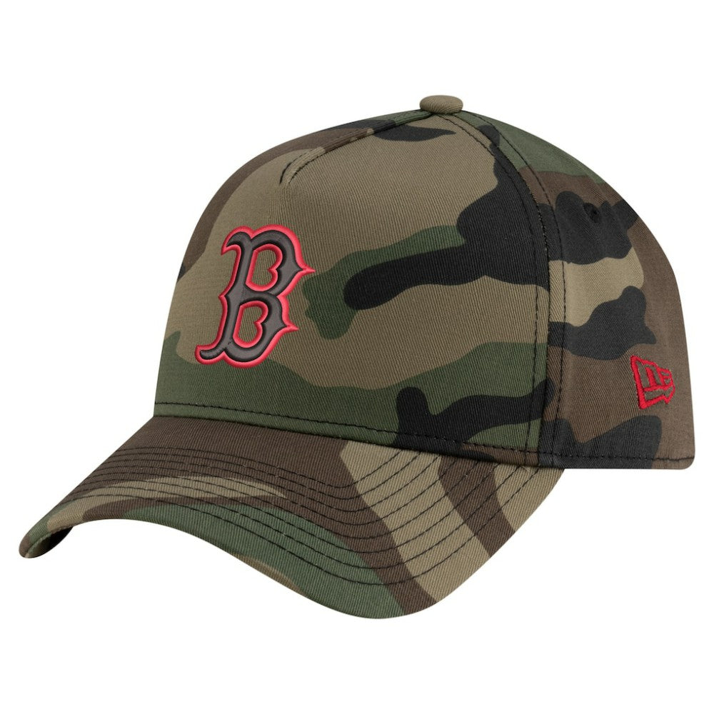 Boston Red Sox Woodland Team Pop 9FORTY A-Frame Adjustable Hat - Camo | New Era