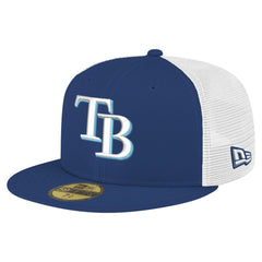 Tampa Bay Rays Team Color 59FIFTY Trucker Fitted Hat - Navy | New Era