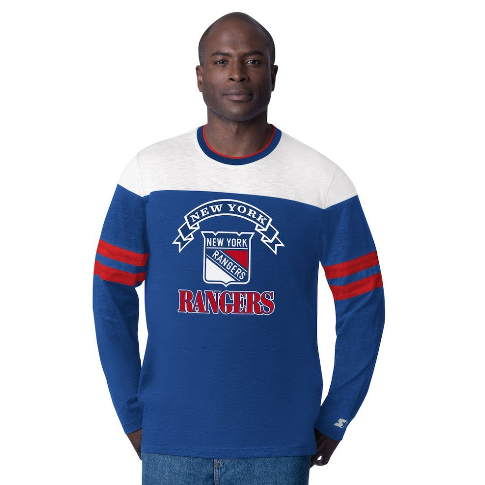 New York Rangers Starter Blitz Durene Long Sleeve T-Shirt