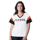 Philadelphia Flyers G-III 4Her by Carl Banks Women's Rink Oversized Rhinestone V-Neck T-Shirt