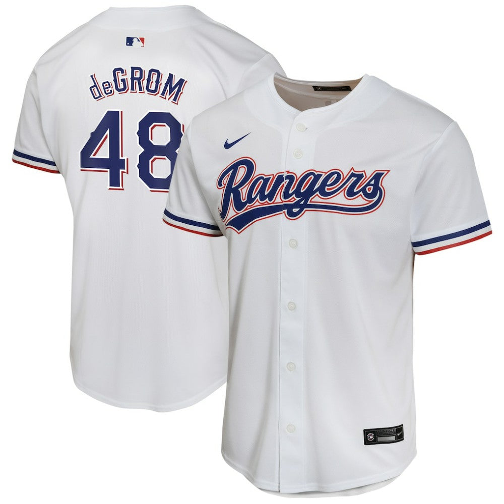 Jacob deGrom Texas Rangers Youth Home Game Player Jersey - White | Nike
