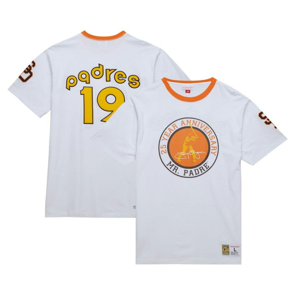San Diego Padres Cooperstown Collection Player Legends Ringer T-Shirt - White | Mitchell & Ness
