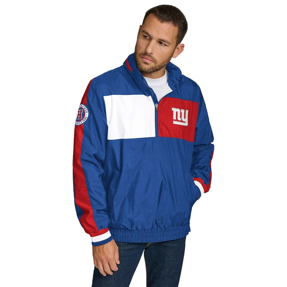 NFL New York Giants Tommy Hilfiger Gael Lightweight Half-Zip Hoodie Jacket