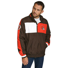 NFL Cleveland Browns Tommy Hilfiger Gael Lightweight Half-Zip Pullover Hoodie Jacket