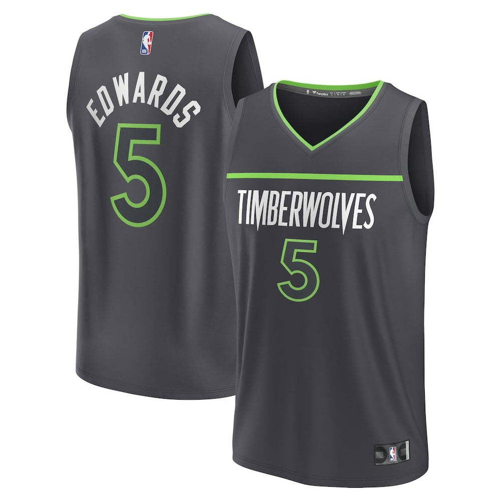 Anthony Edwards Minnesota Timberwolves Fast Break Replica Player Jersey - Statement Edition - Anthracite | Fanatics outlet