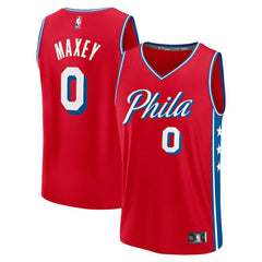 Tyrese Maxey Philadelphia 76ers Fast Break Replica Player Jersey - Statement Edition - Red | Fanatics for sale