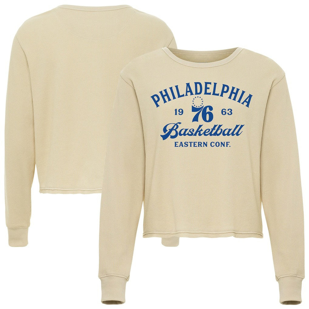 Philadelphia 76ers Sportiqe Unisex High Country Collection Cullen Waffle Knit Long Sleeve T-Shirt - Cream outlet