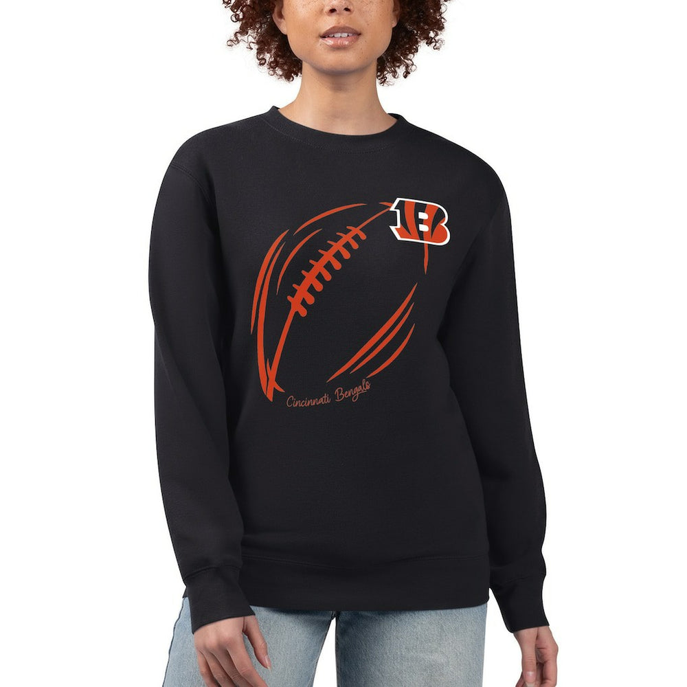 NFL Cincinnati Bengals G-III 4Her by Carl Banks Women's Football Logo Graphic Fleece Tri-Blend Pullover Sweatshirt