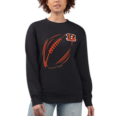 NFL Cincinnati Bengals G-III 4Her by Carl Banks Women's Football Logo Graphic Fleece Tri-Blend Pullover Sweatshirt