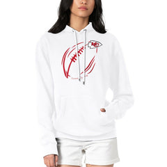 NFL Kansas City Chiefs G-III 4Her by Carl Banks Women's Football Logo Fleece Tri-Blend Pullover Hoodie