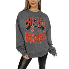 NFL Chicago Bears Gameday Couture Women's Oversized Long Weekend Premium Fleece Drop Shoulder Pullover Sweatshirt