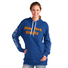 New York Knicks G-III 4Her by Carl Banks Women's Base Coach Pullover Hoodie - Blue discount
