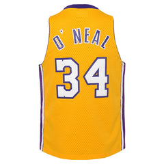 Shaquille O'Neal Los Angeles Lakers Youth 1999/00 Hardwood Classics Swingman Jersey - Gold | Mitchell & Ness for sale