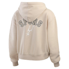 San Antonio Spurs WEAR by Erin Andrews Women's Tonal Felt Patch Full-Zip Hoodie - Tan sale