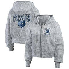 Memphis Grizzlies WEAR by Erin Andrews Women's Speckled Radiator Full-Zip Hoodie - Heather Gray discount