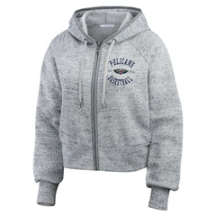 New Orleans Pelicans WEAR by Erin Andrews Women's Speckled Radiator Full-Zip Hoodie - Heather Gray outlet