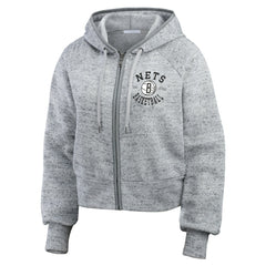Brooklyn Nets WEAR by Erin Andrews Women's Speckled Radiator Full-Zip Hoodie - Heather Gray shop