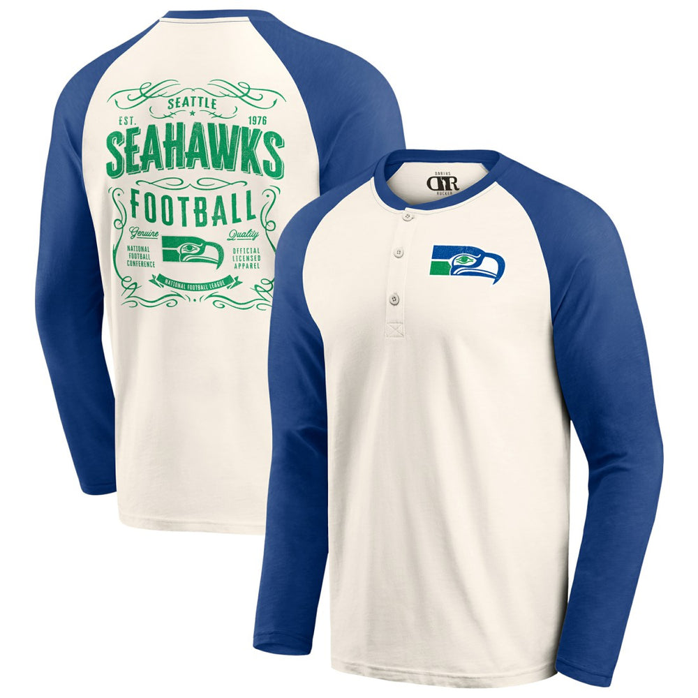 NFL Seattle Seahawks Darius Rucker Collection Raglan Henley Long Sleeve T-Shirt