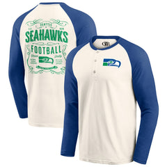 NFL Seattle Seahawks Darius Rucker Collection Raglan Henley Long Sleeve T-Shirt
