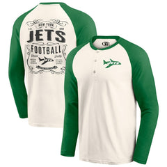 NFL New York Jets Darius Rucker Collection Raglan Henley Long Sleeve T-Shirt