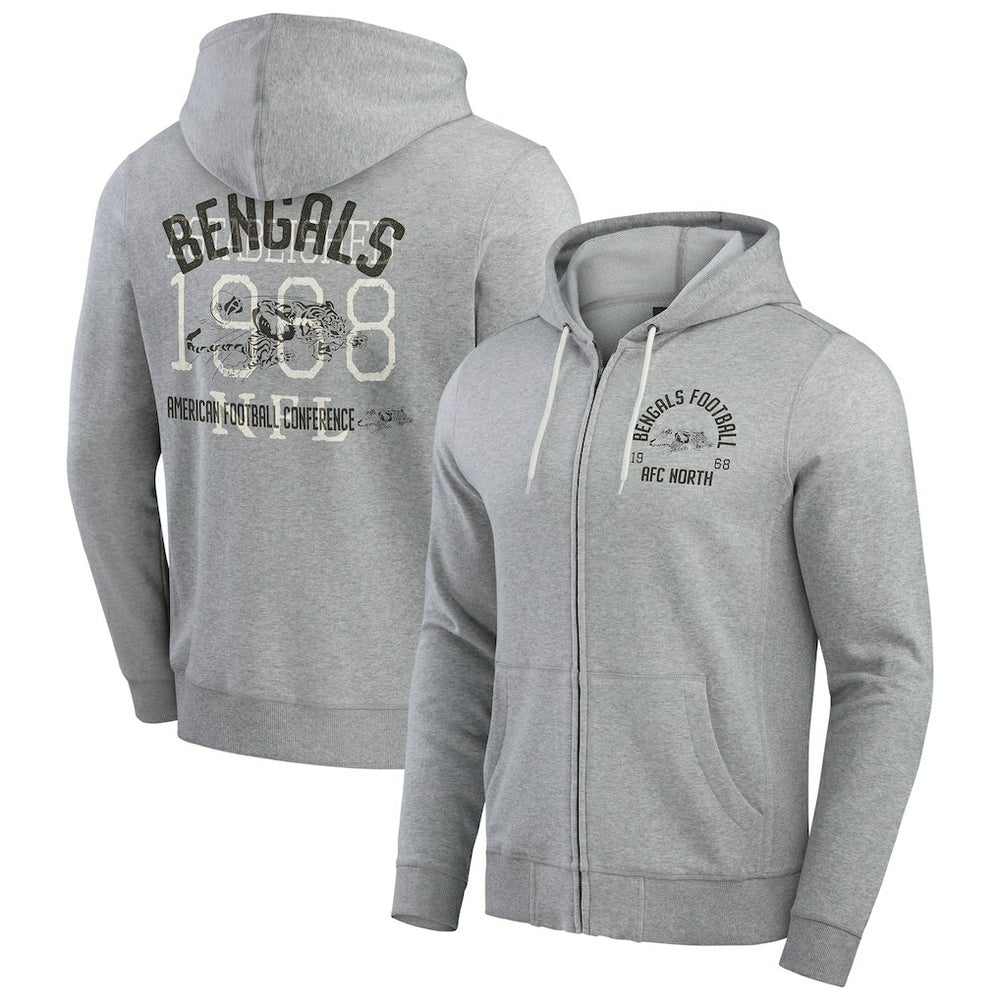 NFL Cincinnati Bengals Darius Rucker Collection Vintage Stripe Full-Zip Hoodie