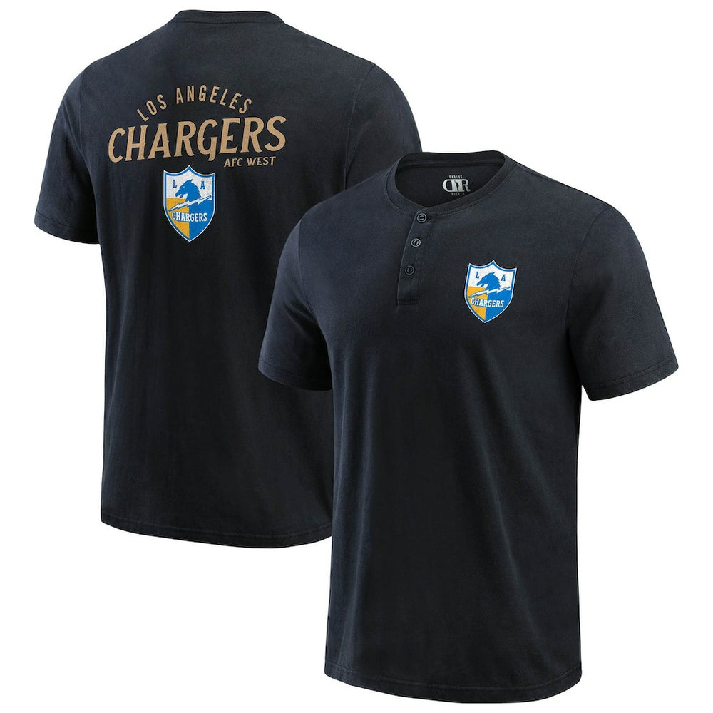 NFL Los Angeles Chargers Darius Rucker Collection Washed Henley T-Shirt
