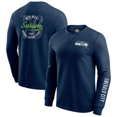 NFL Seattle Seahawks Darius Rucker Collection Washed Waffle-Knit Long Sleeve T-Shirt
