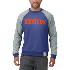 NFL Denver Broncos Darius Rucker Collection Throwback Color Block Raglan Pullover Sweatshirt