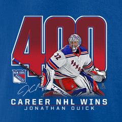Jonathan Quick New York Rangers 400 Career Wins T-Shirt